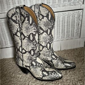 Laredo Snake Print Leather Western Cowgirl/Cowboy boots